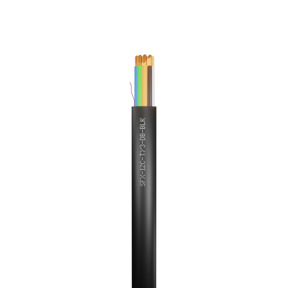 12 Core Type 3 TCCA Alarm Direct Burial Black HDPE Cable