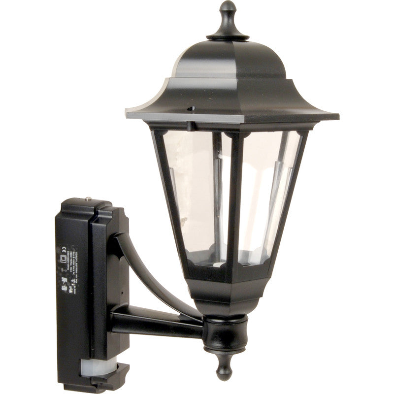 ASD CL/BK100P BC GLS Coach Lantern IP44 Black with PIR