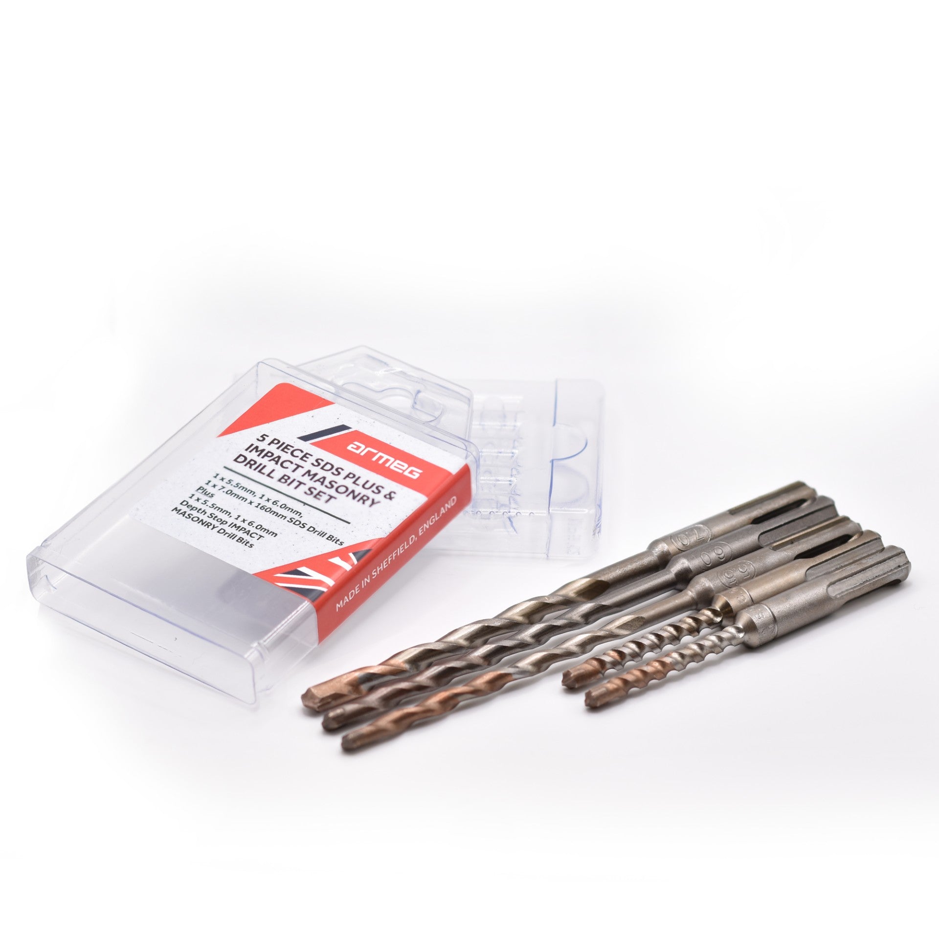 Armeg SMP5TE 5 Piece SDS Plus & Impact Masonry Drill Bit Set