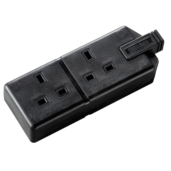 BG ELS132B-01 Black 2 Gang Extension Socket 13A