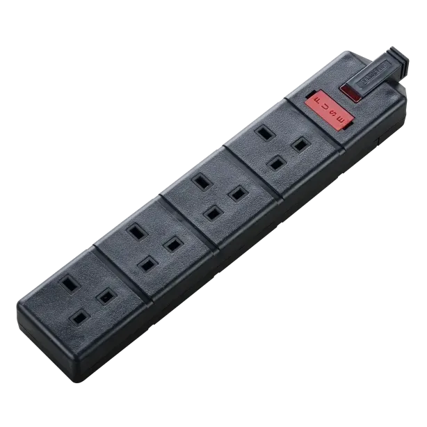 BG ELS134B-01 Black 4 Gang Extension Socket 13A