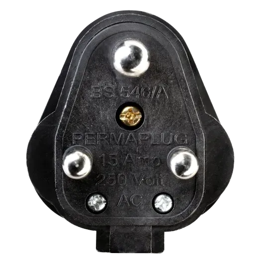 BG HDPT15B-01 Round Pin Fused Plug 15A Black