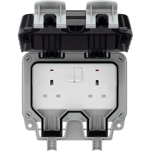 BG WP22-02 Weatherproof IP66 13A DP 2 Gang Switched Socket