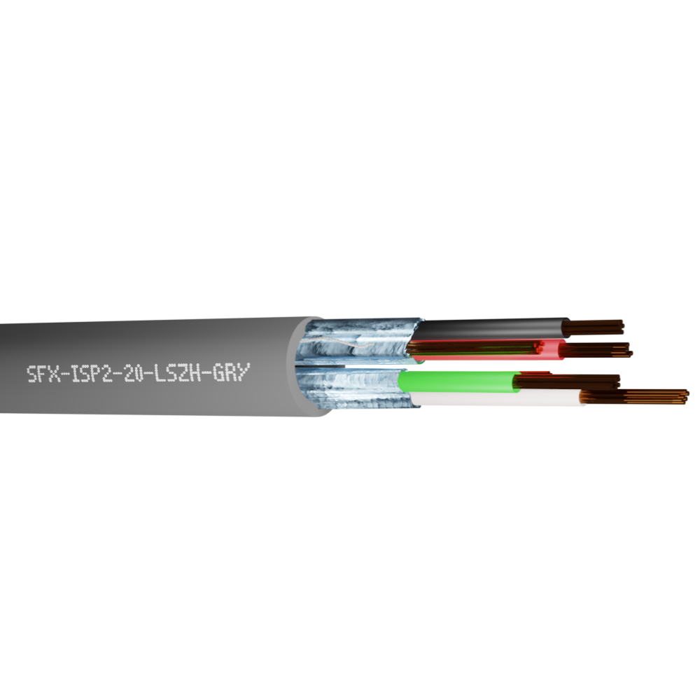 Belden Equivalent ISP2-20 2 Pair 20AWG Individual Foil Screen 600V LSZH (9402) Cable