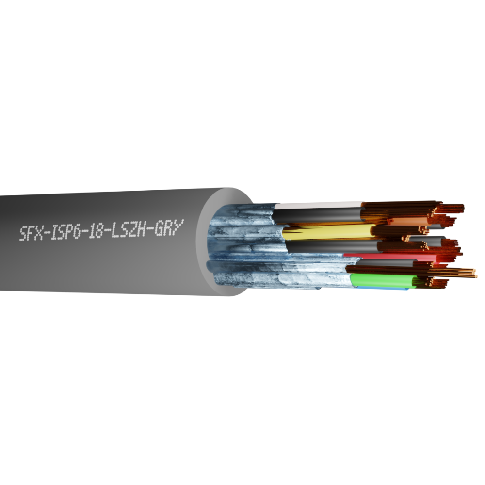 Belden Equivalent ISP6 6 Pair 18AWG Individual Foil Screen 600V LSZH (9774) Cable