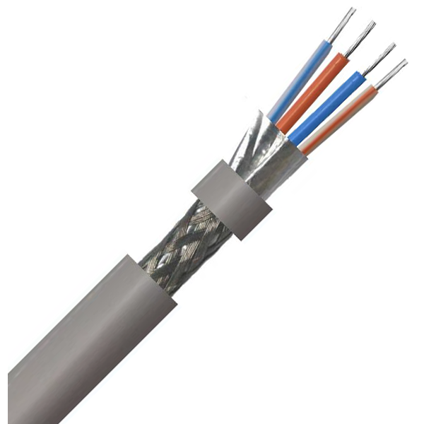 Belden Equivalent OFB2 2 Pair 24AWG Overall Foil and Braid Screen 600V LSZH (9842) Cable