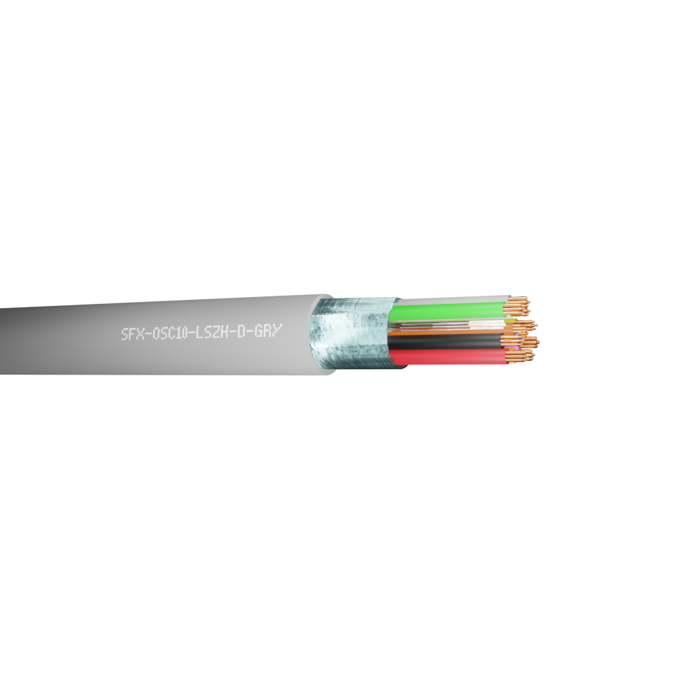 Belden Equivalent OSC10 10 Core 24AWG Overall Foil Screen 600V Dca LSZH (9540) Cable