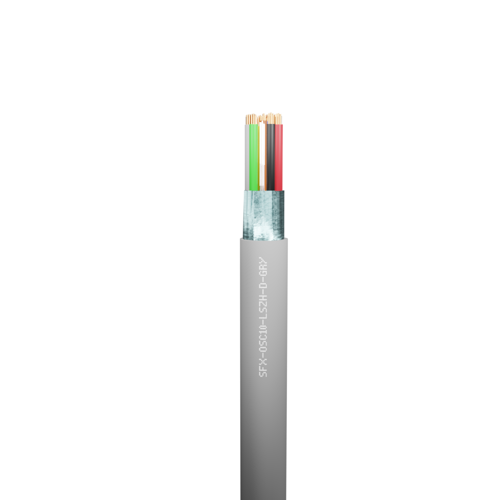 Belden Equivalent OSC10 10 Core 24AWG Overall Foil Screen 600V Dca LSZH (9540) Cable