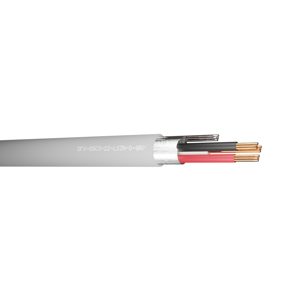 Belden Equivalent OSC3-22 3 Core 22AWG Overall Foil Screen 600V Dca LSZH (8771) Cable