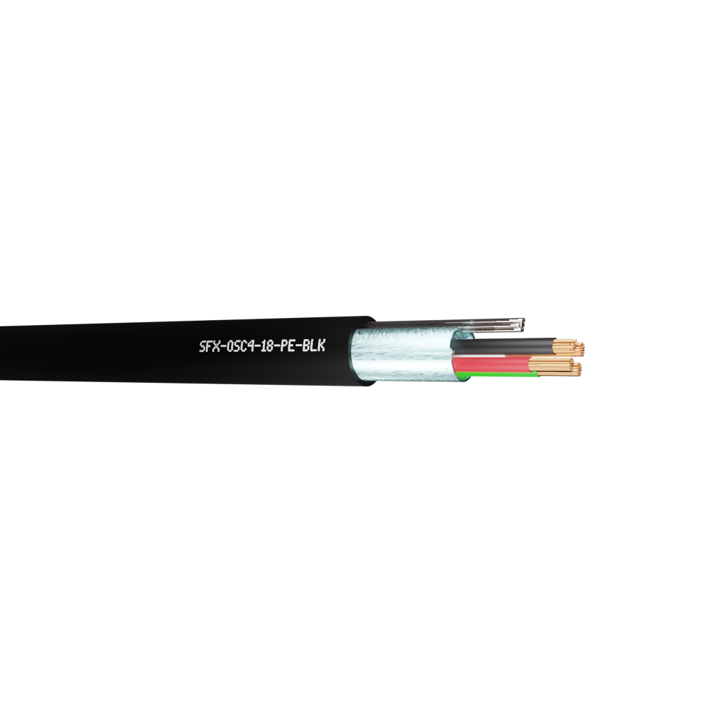 Belden Equivalent OSC4-18 4 Core 18AWG Overall Foil Screen 600V PE (9418) Cable
