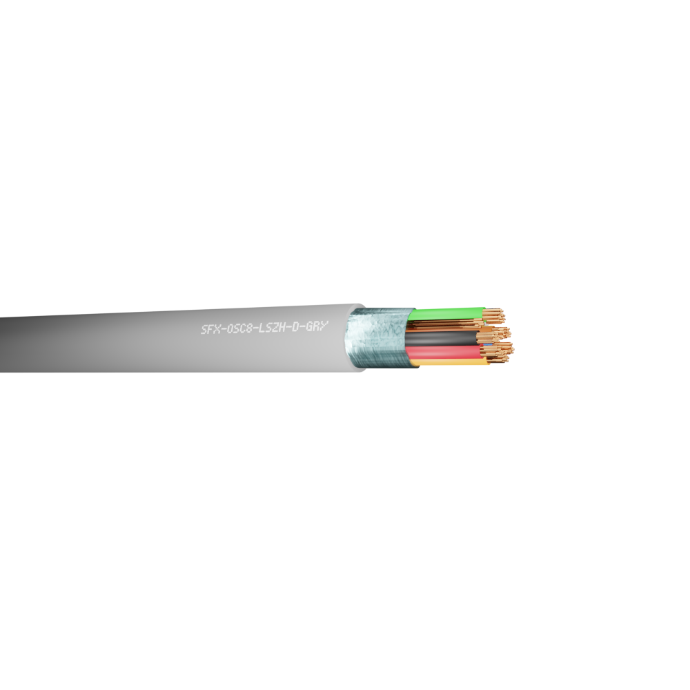 Belden Equivalent OSC8 8 Core 24AWG Overall Foil Screen 600V Dca LSZH (9538) Cable