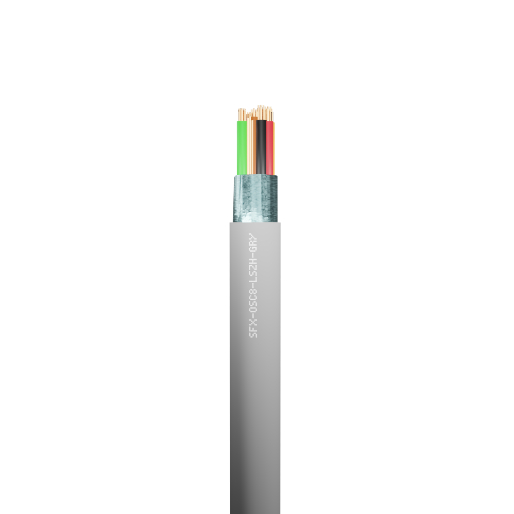 Belden Equivalent OSC8 8 Core 24AWG Overall Foil Screen 600V LSZH (9538) Cable