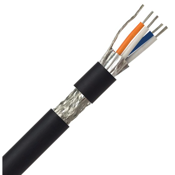 Belden Equivalent SFX/3107A 2 Pair 22AWG Overall Foil and Braided Screen 600V LSZH Cable