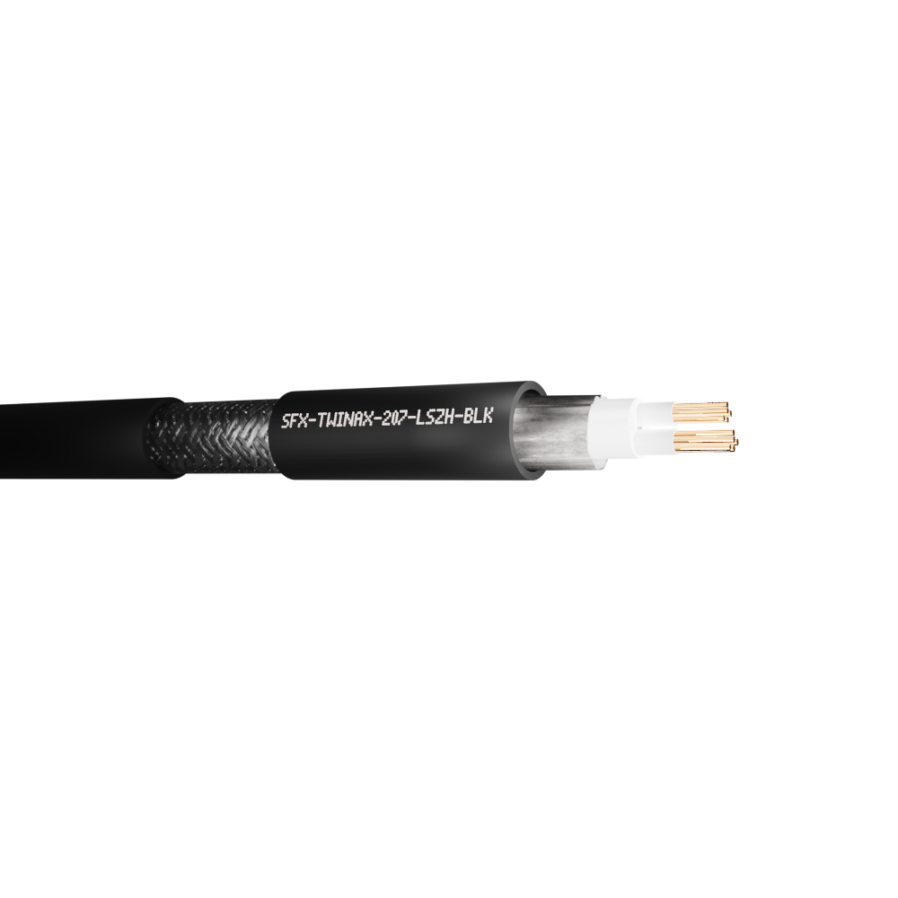 Belden Equivalent Twinaxial 207 2 Core 20AWG Overall Foil and Braided Screen LSZH (9207) Cable