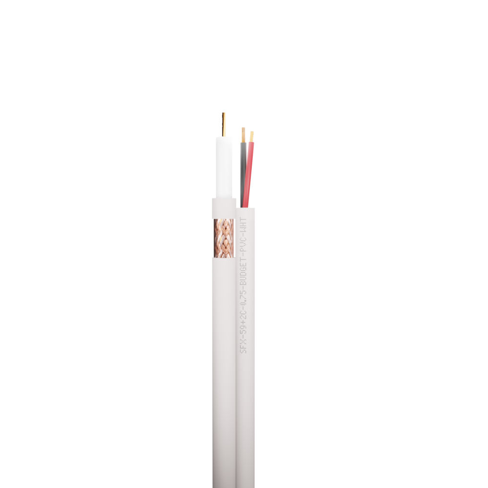 CCTV RG59 Coaxial + 2 Power Cores 0.75mm CCA Budget PVC Cable