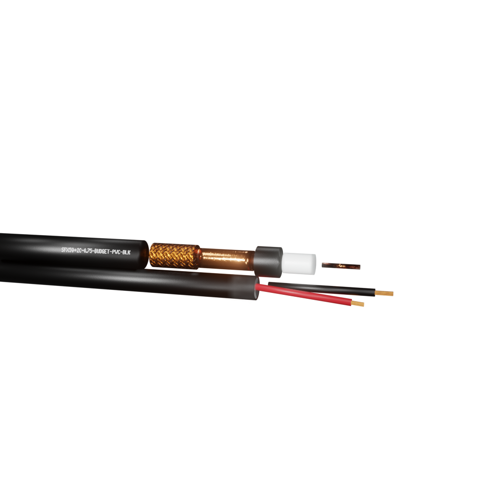 CCTV RG59 Coaxial + 2 Power Cores 0.75mm CCA Budget PVC Cable
