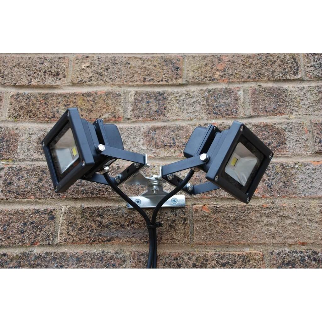 Castlec KRP2 Twin Swivel Bracket for 2 Small LED Floodlights Up To 2 x 2kg