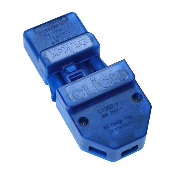 Click CT202C 250V 20A 4 Pin Flow Connector Blue