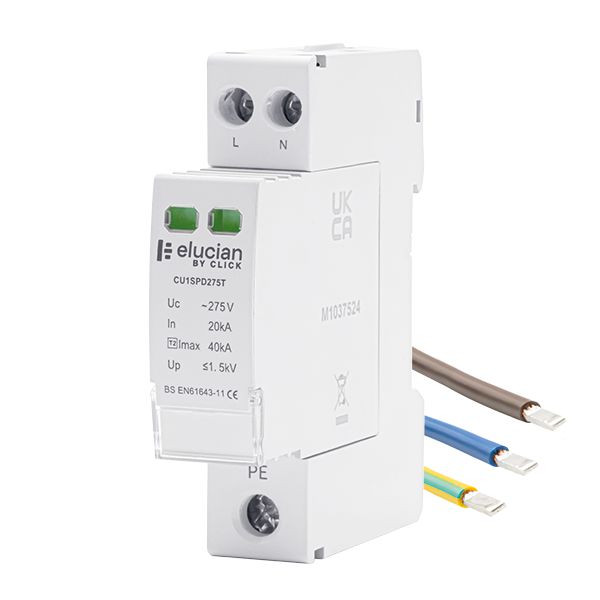 Click Elucian CU1SPD275T 2 Pole 1 Module 40kA Type-2 SPD