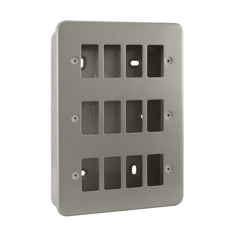 Click Scolmore Gridpro 12 Gang Front Plate with Surface Box