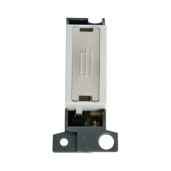 Click Scolmore MD047WHSC Mini Grid 13A Fuse Unit White Insert Satin Chrome