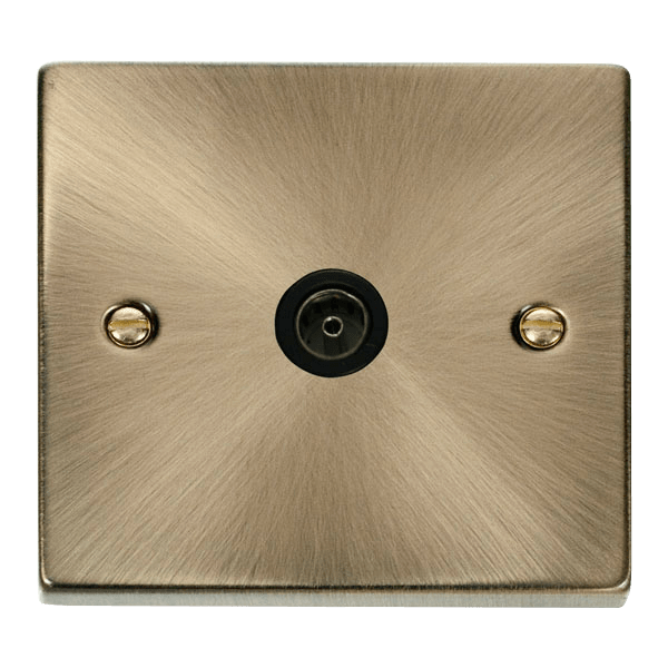 Click VPAB065BK Deco 1 Gang Coaxial Socket Antique Brass