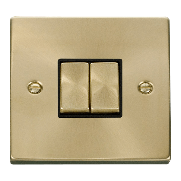 Click VPSB412BK 2 Gang 2 Way 'Ingot' 10AX Switch - Black