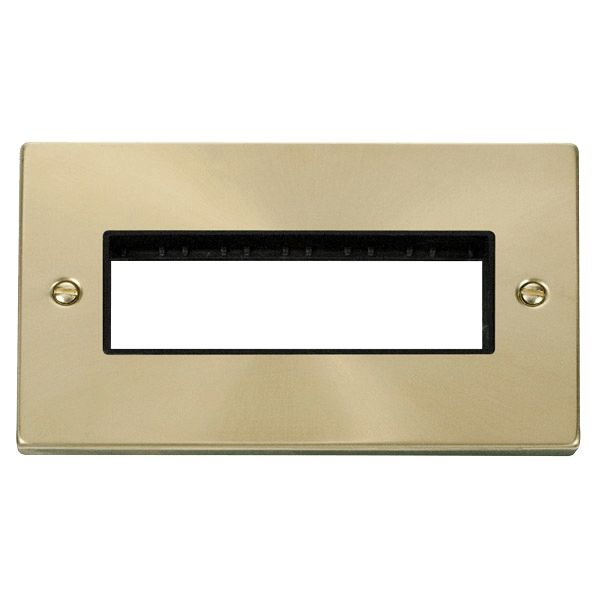Click VPSB426BK 2 Gang Plate 6 In-Line Aperture - Black