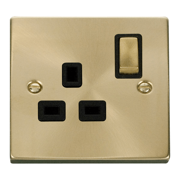Click VPSB535BK 1 Gang 13A DP 'Ingot' Switched Socket Outlet - Black