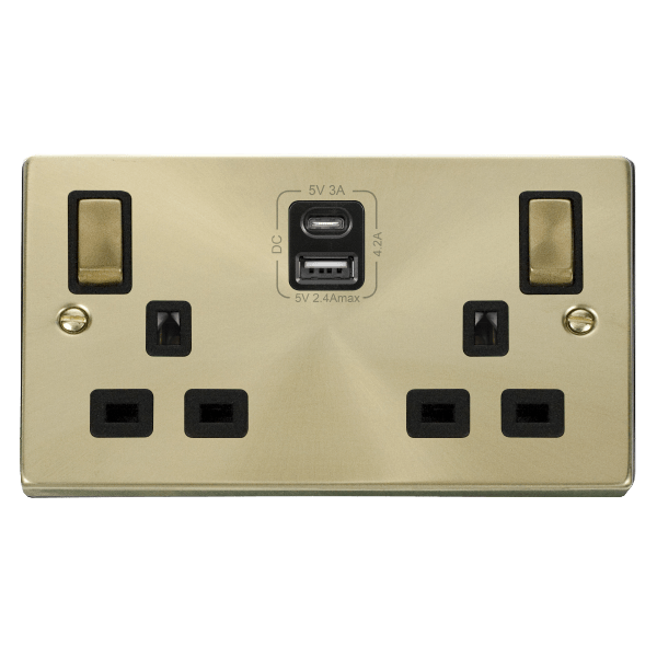 Click VPSB586BK 2G 13A SW SKT 4.2A A&C USB INGOT VPSB BK
