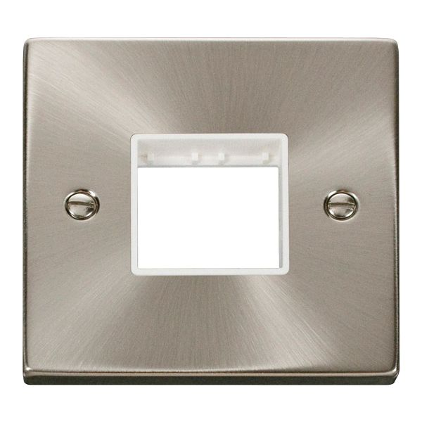 Click VPSC402WH Deco 2 Module Satin Chrome Front Plate
