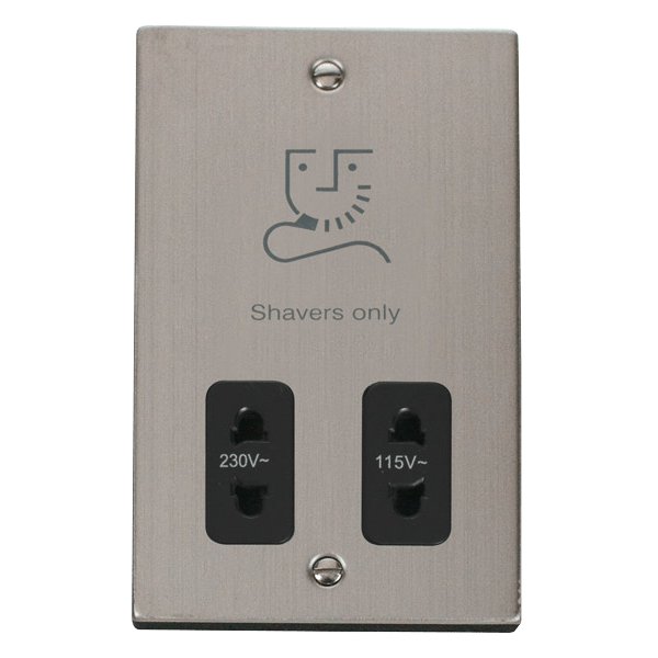 Click VPSS100BK Deco Shaver Socket Stainless Steel