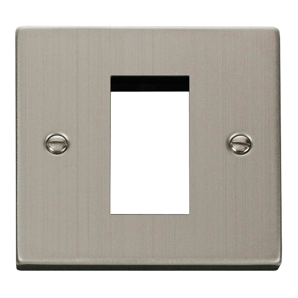 Click VPSS310 1 Gang 1 Euro Module Front Plate Stainless Steel