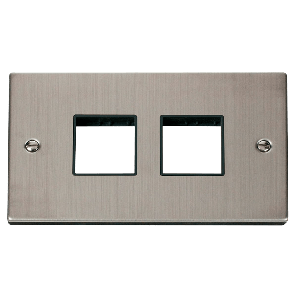 Click VPSS404BK 2 Gang Plate (2 x 2) Aperture - Black