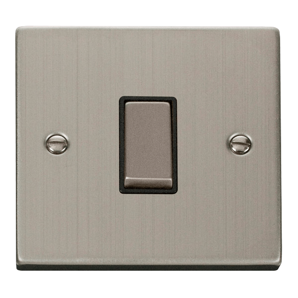 Click VPSS411BK Deco 1 Gang 2 Way Switch Stainless Steel