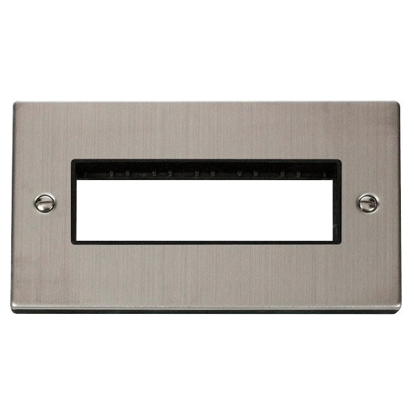 Click VPSS426BK Deco 6 Module Stainless Steel Front Plate