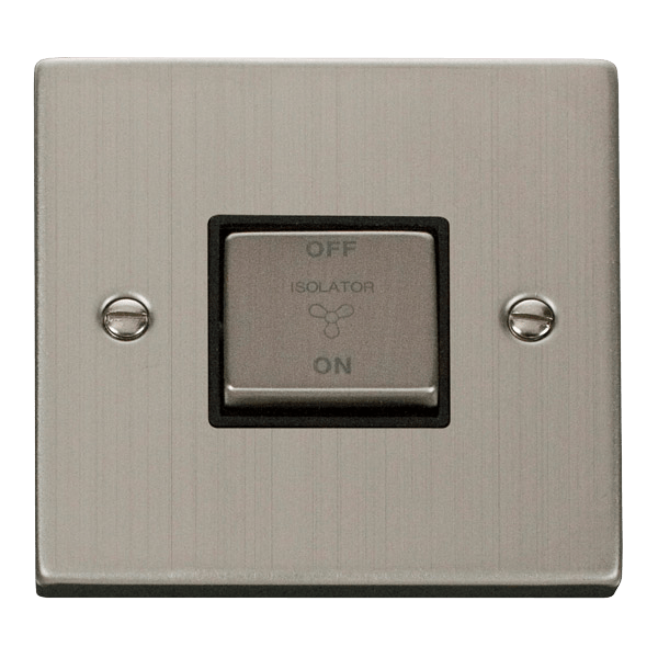 Click VPSS520BK Deco 10A Triple Pole Fan Isolator Stainless Steel