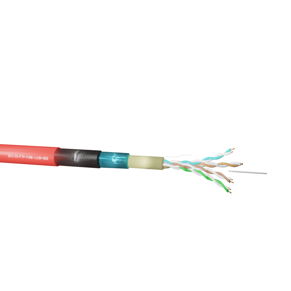 Data Category 5e, 4 pair FTP Fire Resistant LSZH Cable