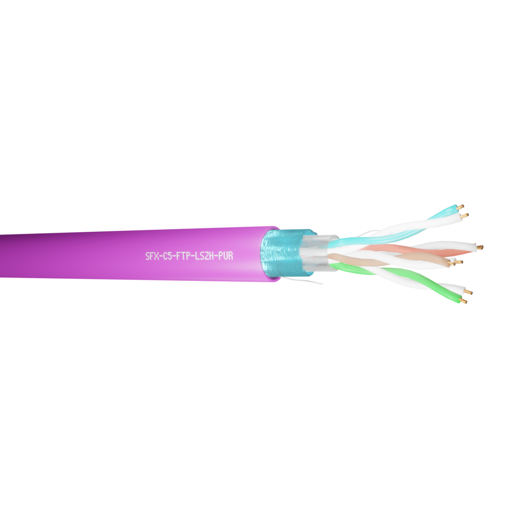 Data Category 5e, 4 pair FTP Purple LSZH Cable