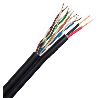 Data Category 5e, 4 pair UTP + 2x0.5mm power cores PE Cable