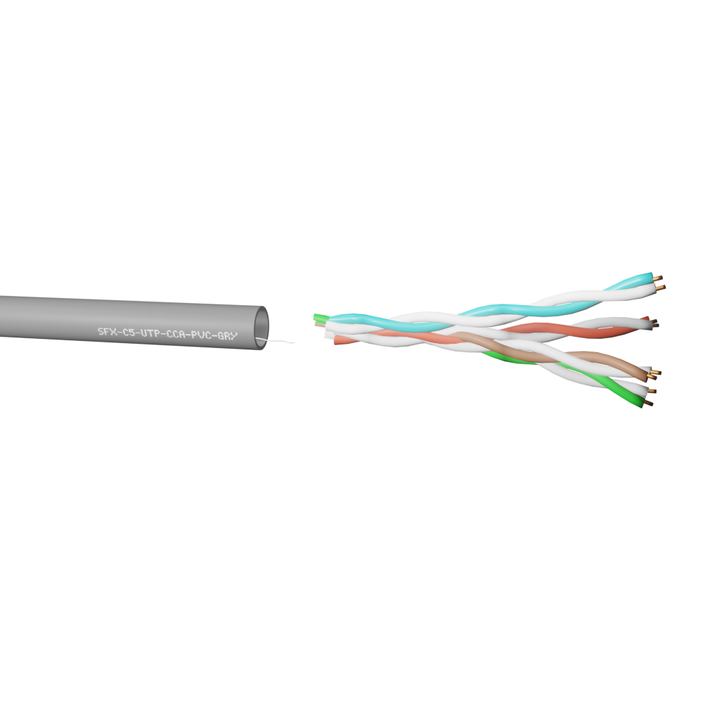 Data Category 5e, 4 pair UTP CCA Budget Grade PVC Cable