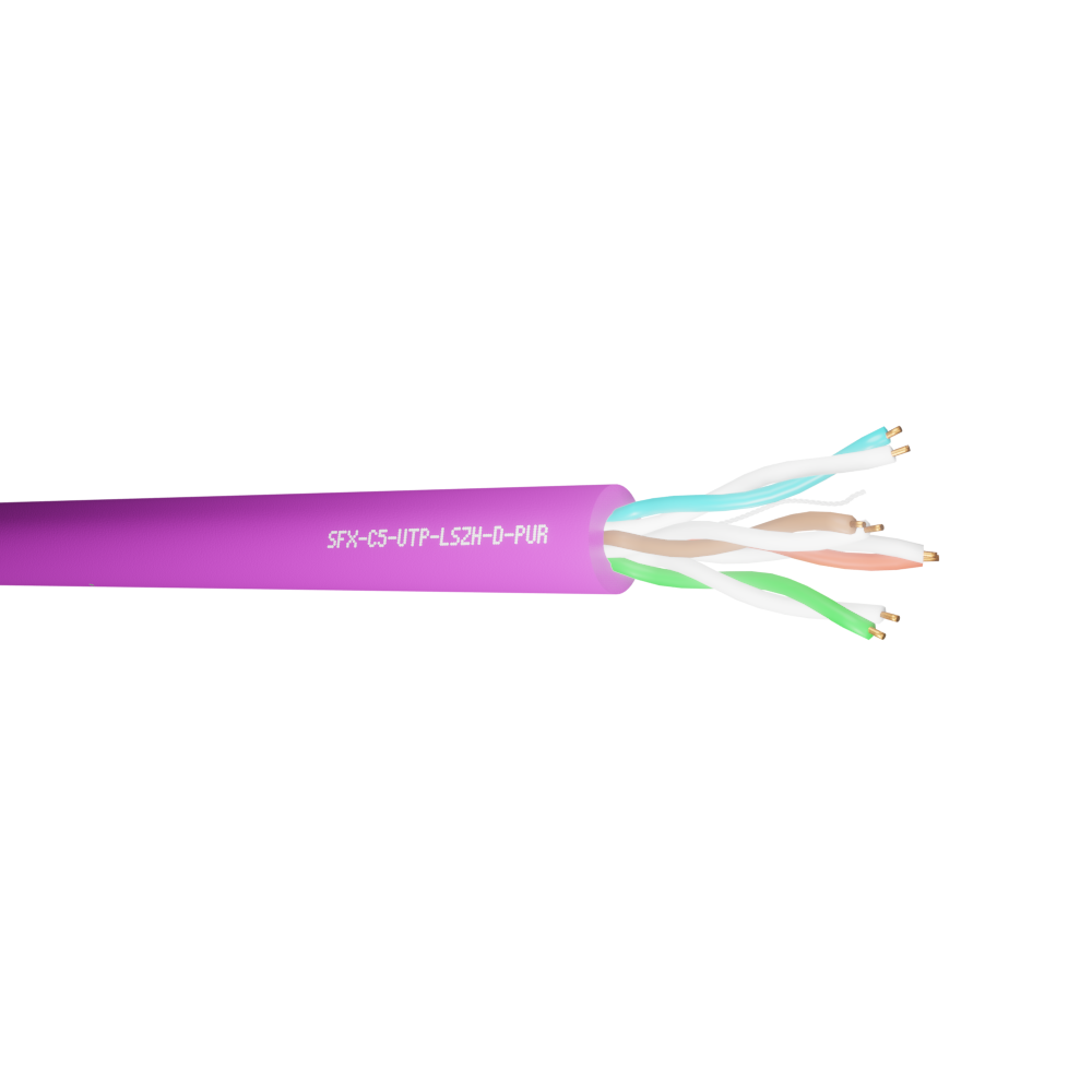 Data Category 5e, 4 pair UTP Purple Dca LSZH Cable