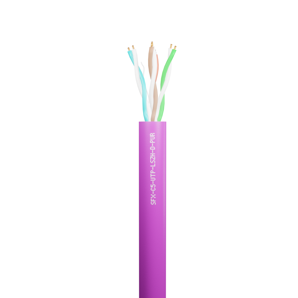 Data Category 5e, 4 pair UTP Purple Dca LSZH Cable