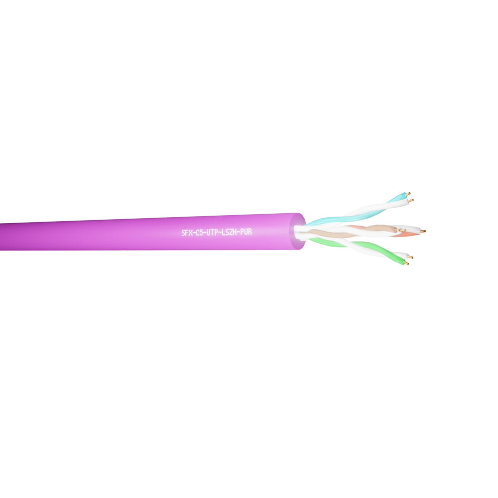 Data Category 5e, 4 pair UTP Purple LSZH Cable