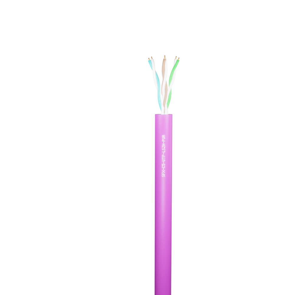 Data Category 5e, 4 pair UTP Purple LSZH Cable