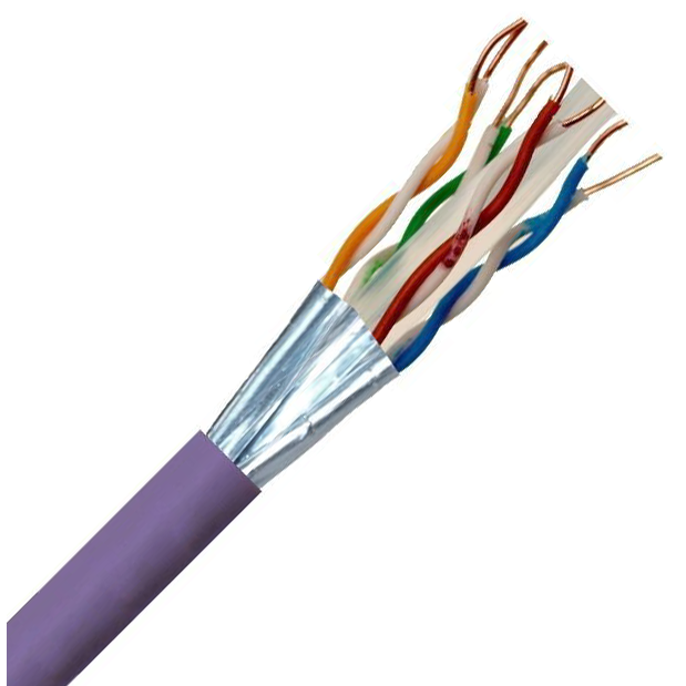 Data Category 6, 4 pair FTP Purple LSZH Cable