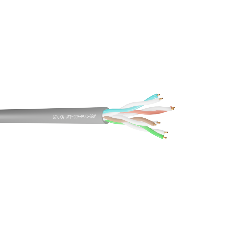 Data Category 6, 4 pair UTP CCA Budget Grade PVC Cable