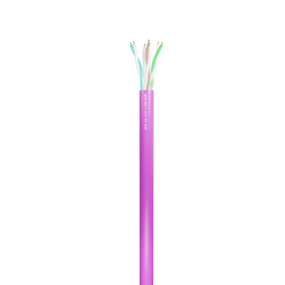 Data Category 6, 4 pair UTP Purple LSZH Cable