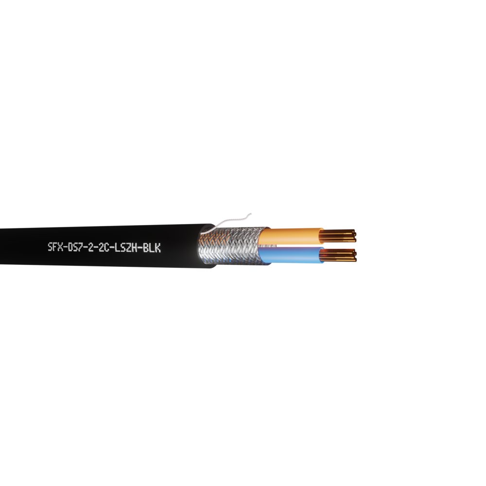 Defence Standard 7 x 0.2mm 2 Core TCWB Screened LSZH Cable