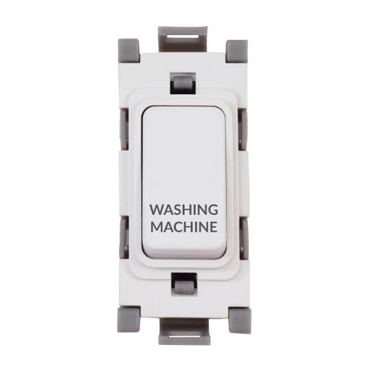 Deta 20A Double Pole Grid Switch with Engraving White